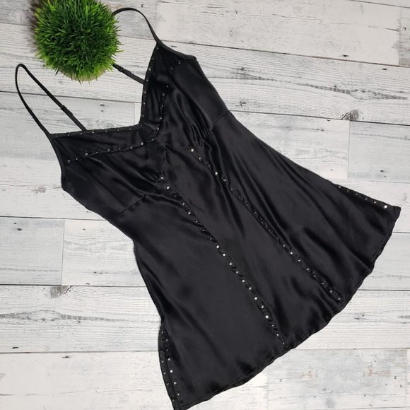 To the Max Tops - To The Max Women's Embellished Silk Tank Top Black Small S